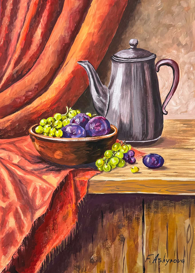 Still Life with Teapot and Fruit