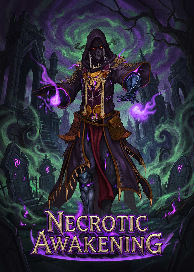 Necrotic Awakening Fantasy Necromancer Art