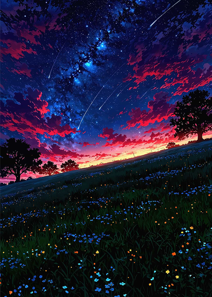 Starlit Meadow at Twilight