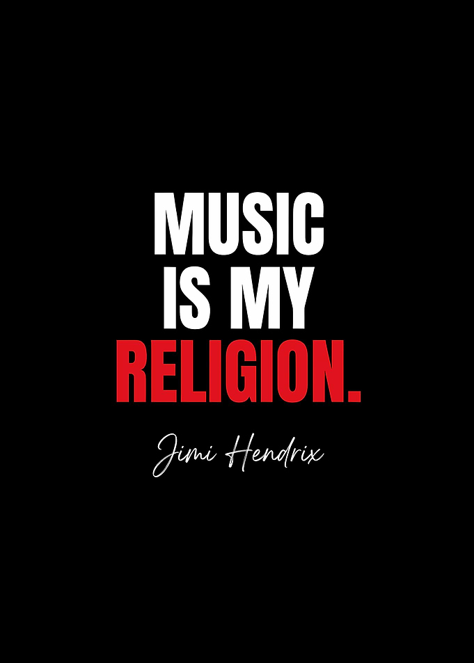 Jimi Hendrix Music Quote Poster