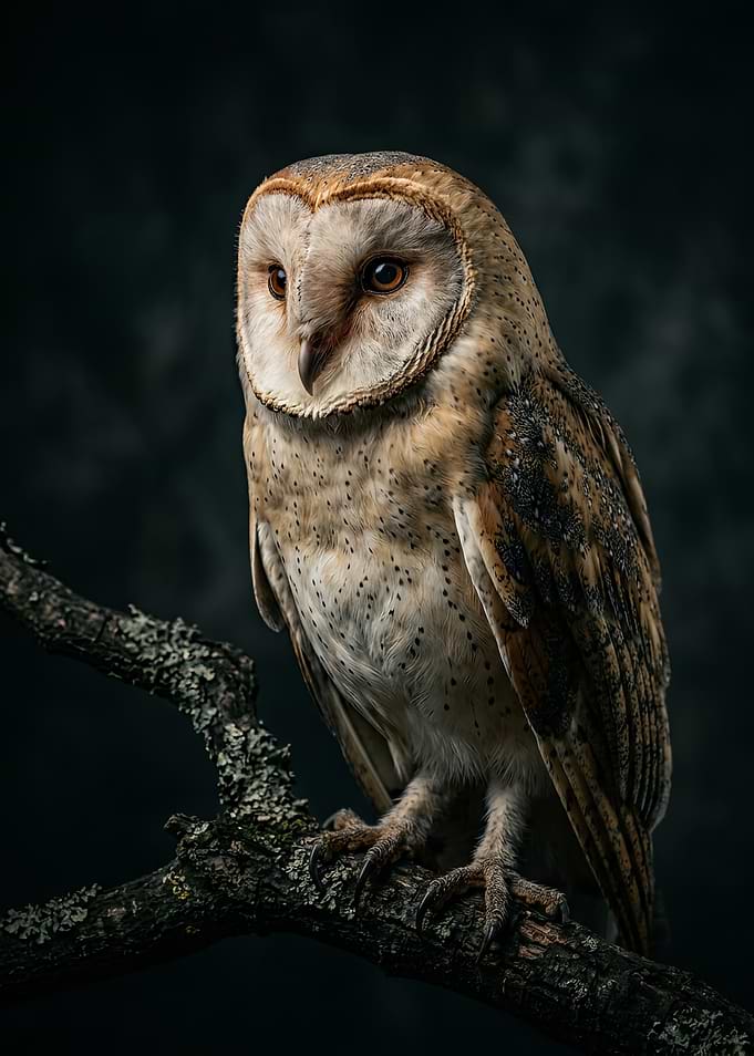 Majestic Barn Owl on Branch