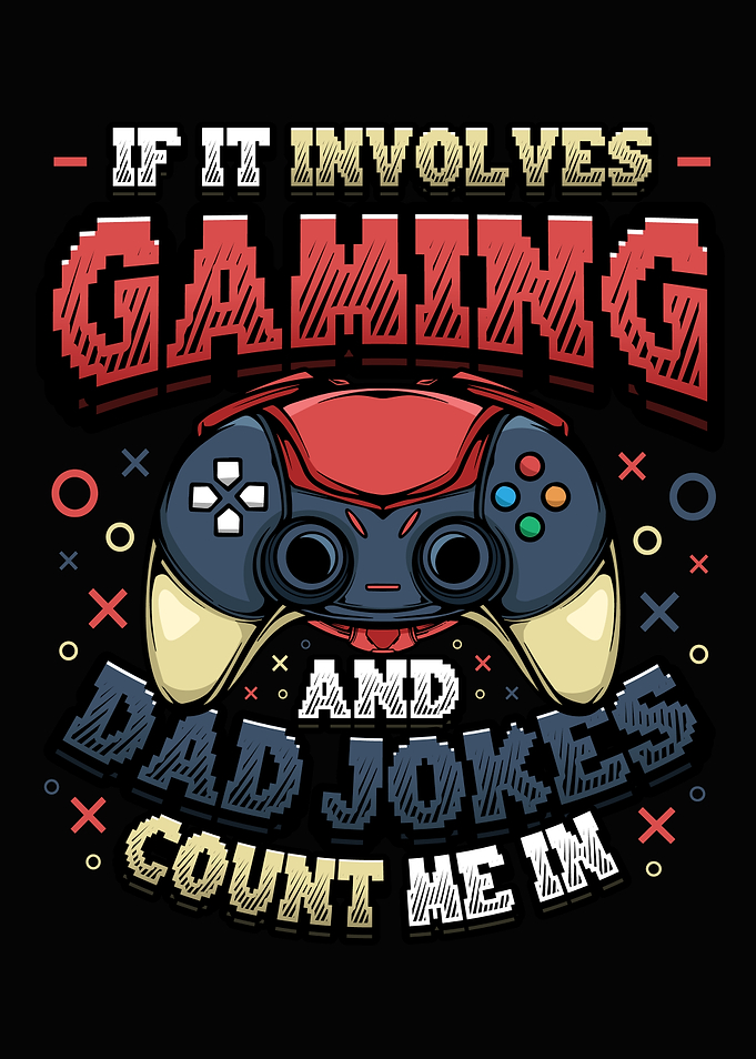 Gaming and Dad Jokes T-Shirt Design