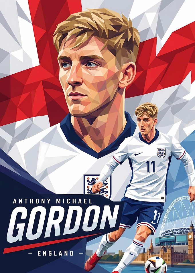 Anthony Gordon England Football Poster