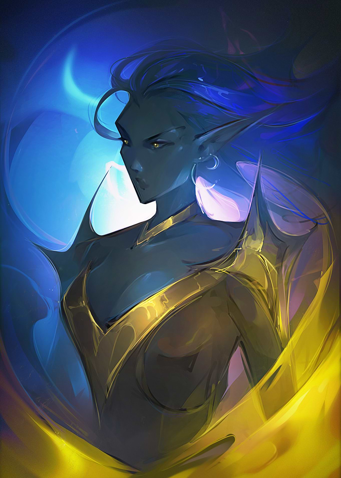 Dark Elf Fantasy Portrait