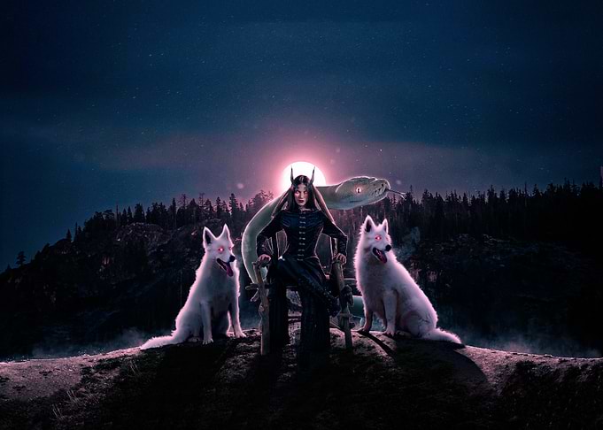 Dark Fantasy Queen with Spirit Guardians