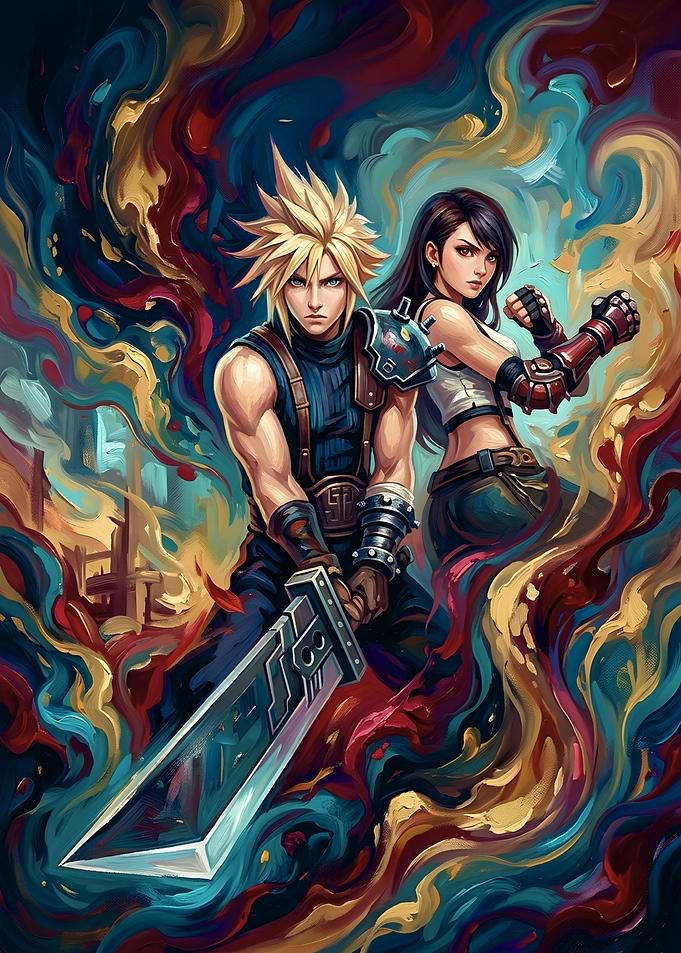 Cloud Strife and Tifa Lockhart Portrait