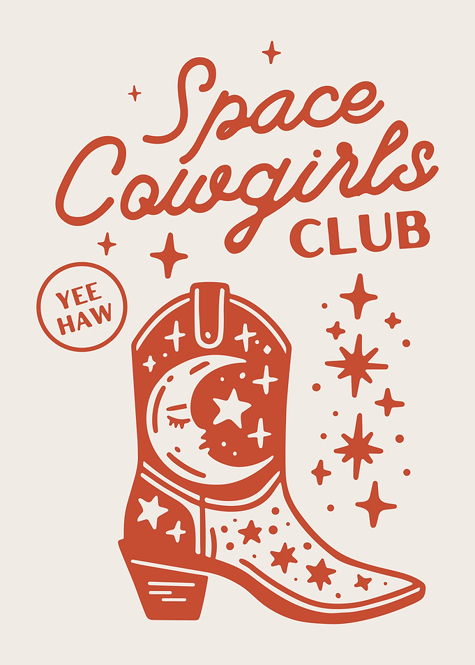 Space Cowgirls Club Western Graphic