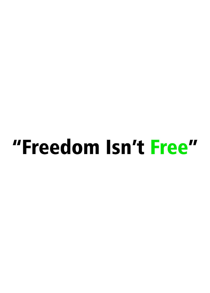 Freedom Isn't Free Text Art