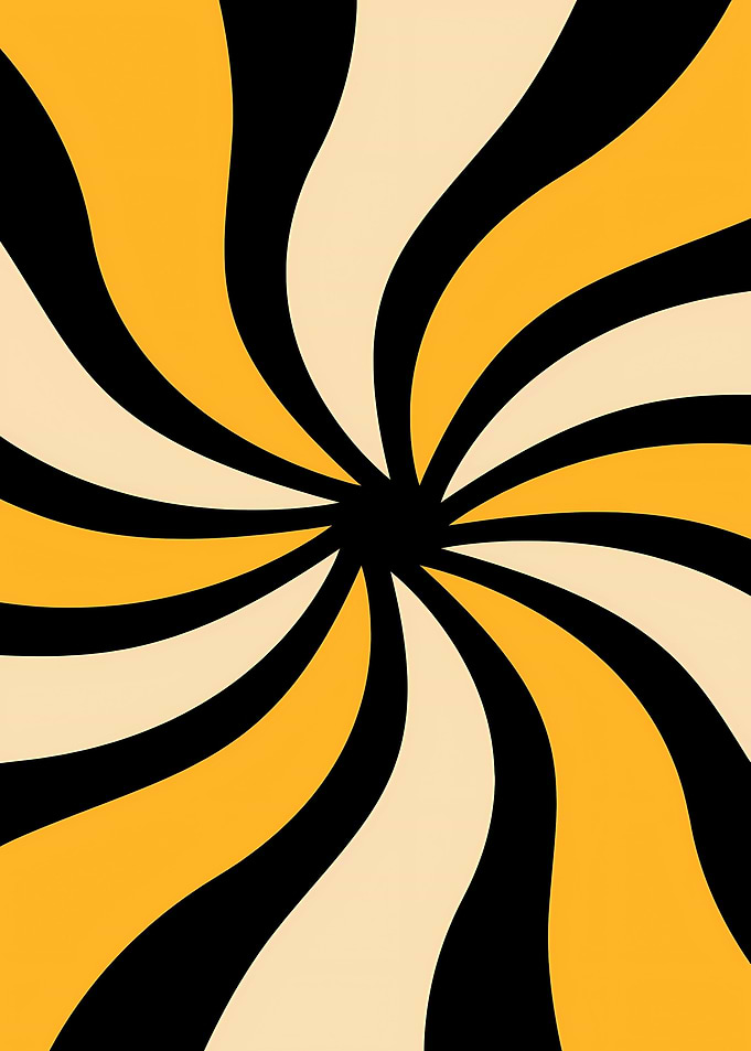 Abstract Yellow and Black Swirl Pattern
