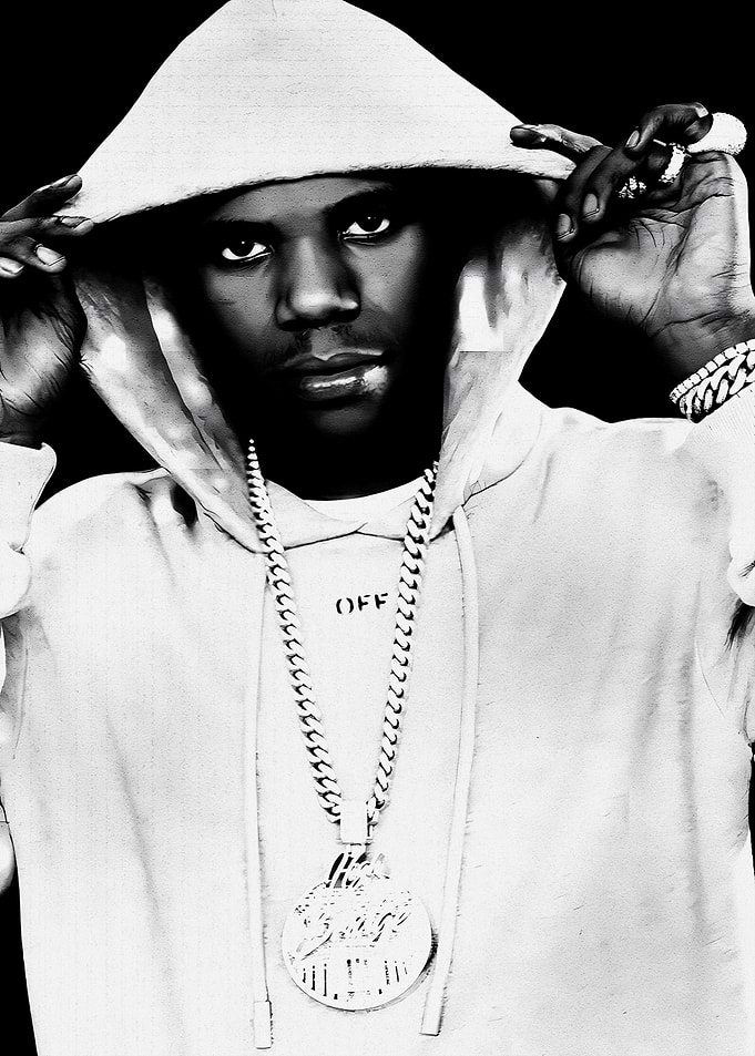 Portrait of a Rapper in Hoodie