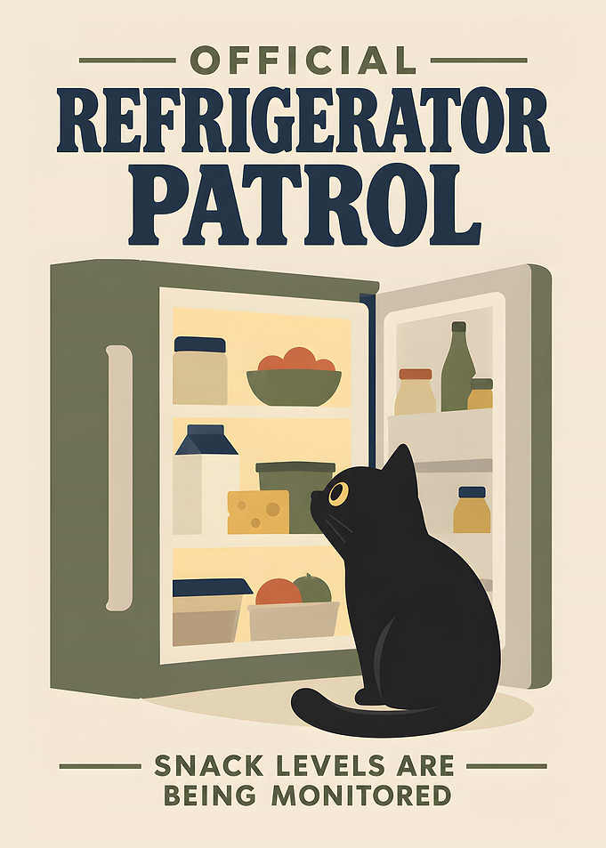 Official Refrigerator Patrol Cat Poster
