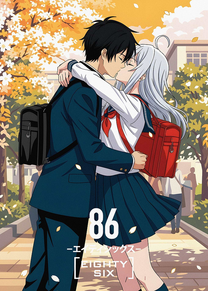86 Eighty-Six Anime Couple Kiss