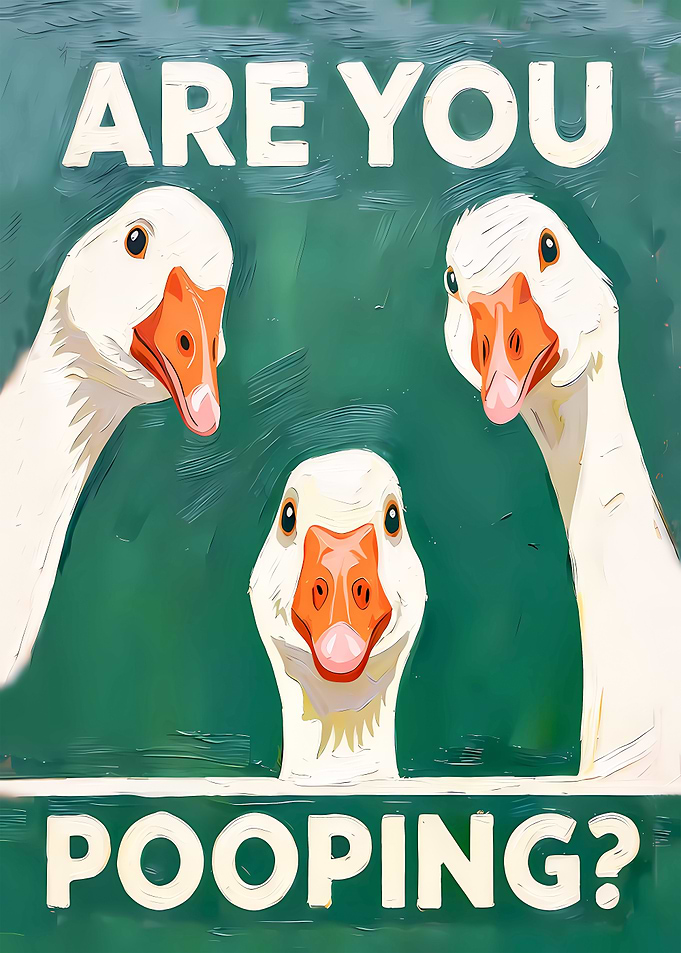 Funny Goose Bathroom Wall Art