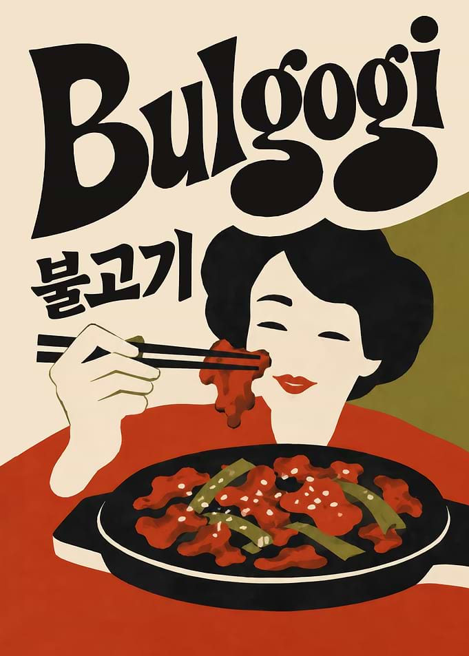 Vintage Style Bulgogi Food Poster