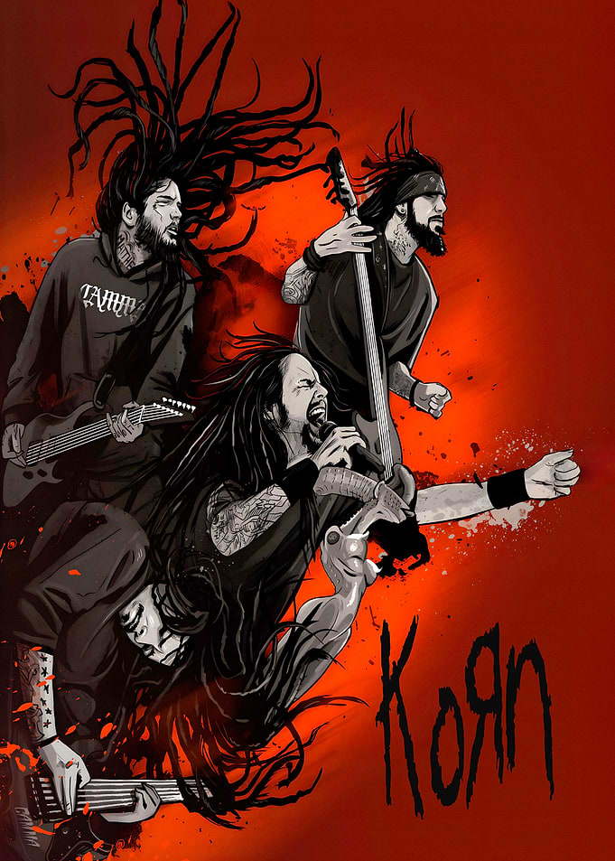 Korn Band Members Illustration