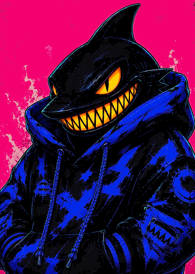 Streetwear Shark Character Illustration