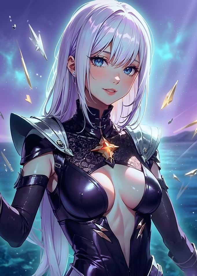 Anime Girl with Silver Hair