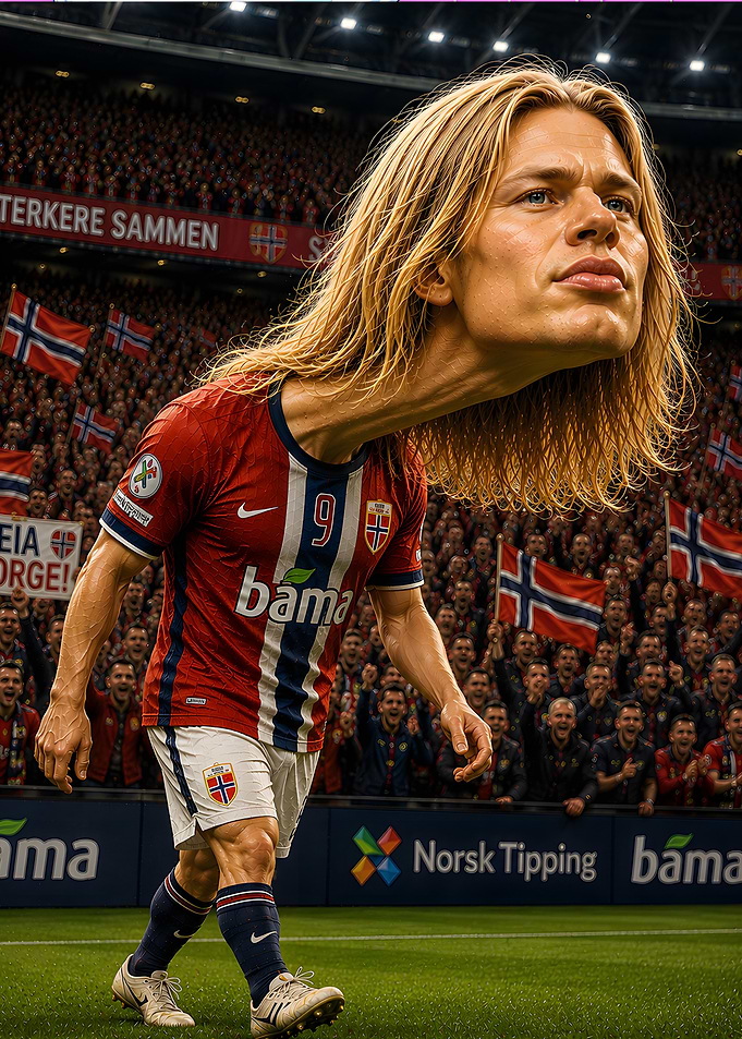 Caricature of Erling Haaland