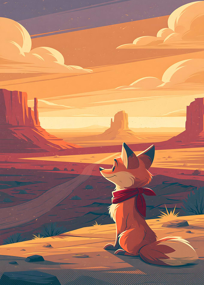 Cute Fox in Monument Valley