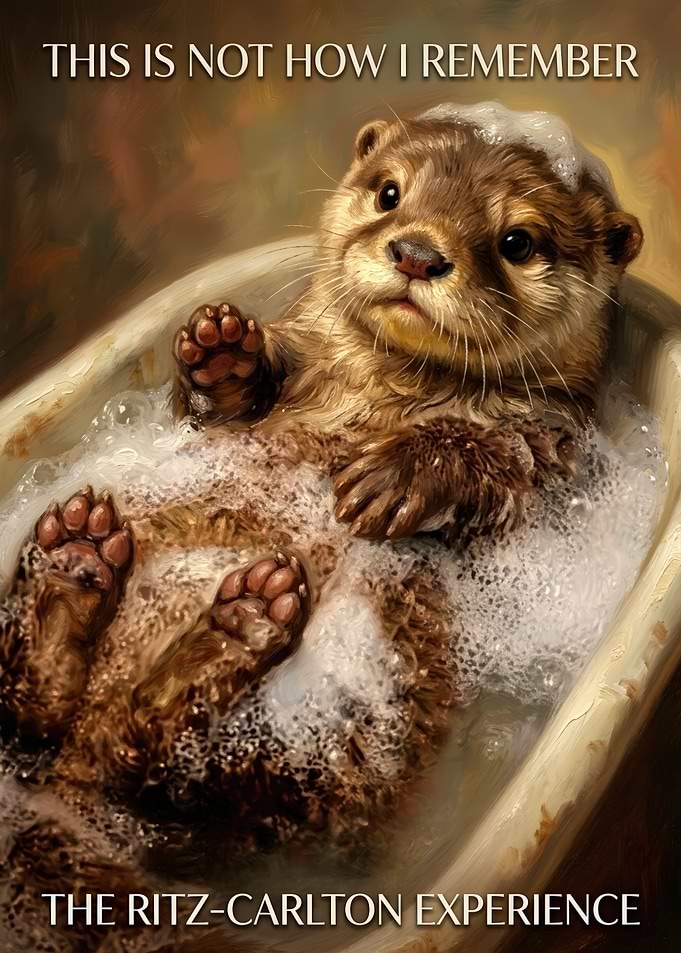 Funny Otter in a Bubble Bath