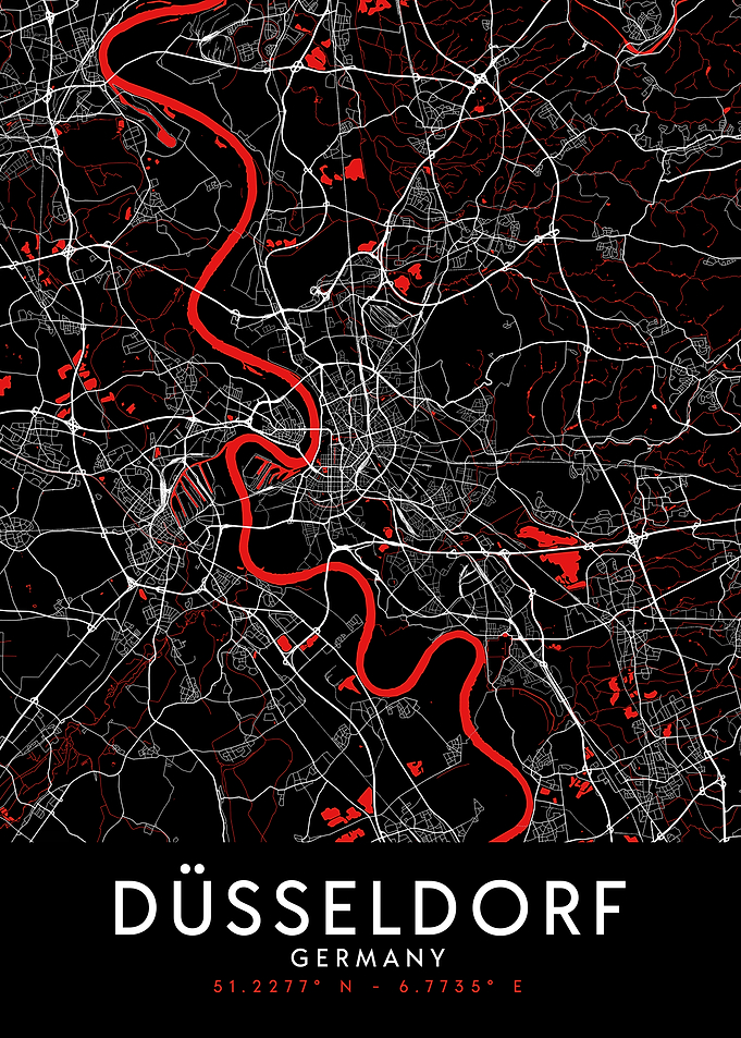 Düsseldorf Dark Map