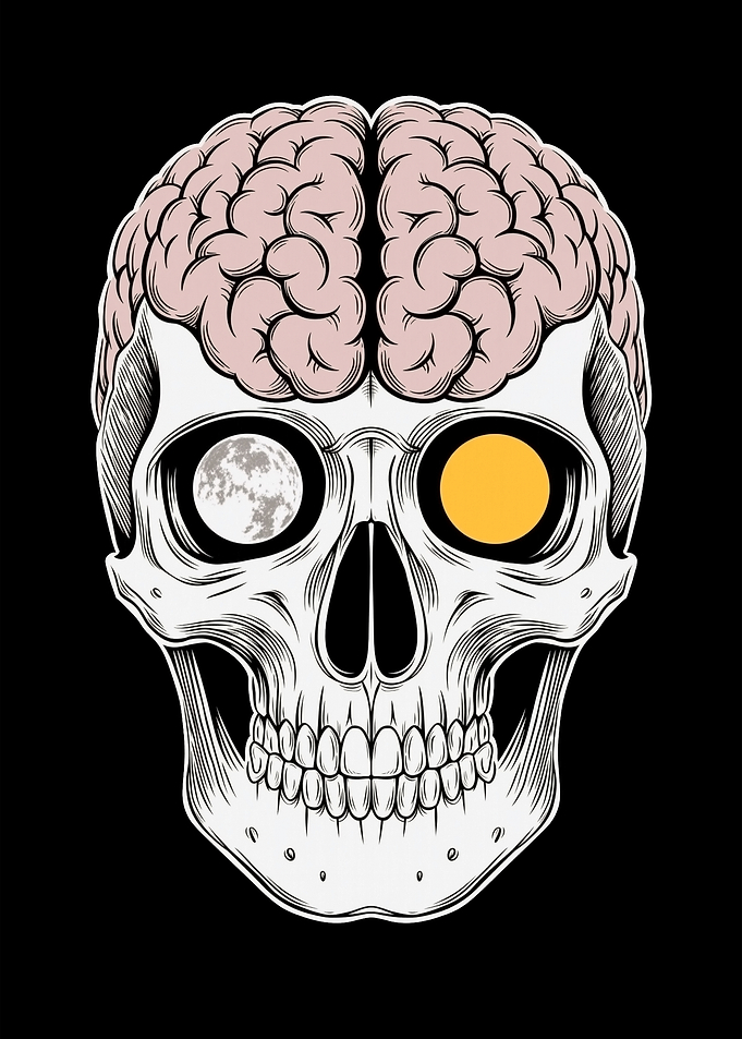 Skull with Brain and Celestial Eyes