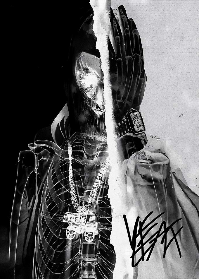 X-Ray Style Rapper Portrait