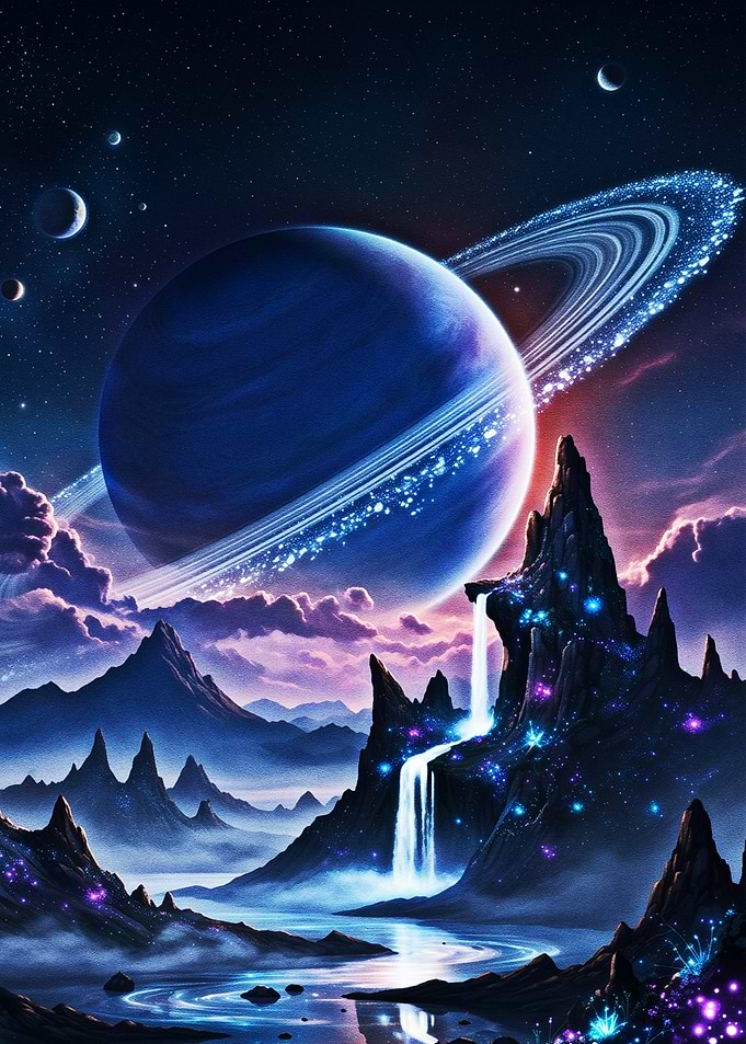 Waterfalls Beneath the Cosmic Rings