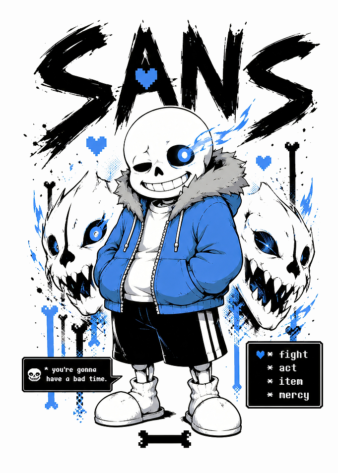 Sans Undertale Bad Time Illustration