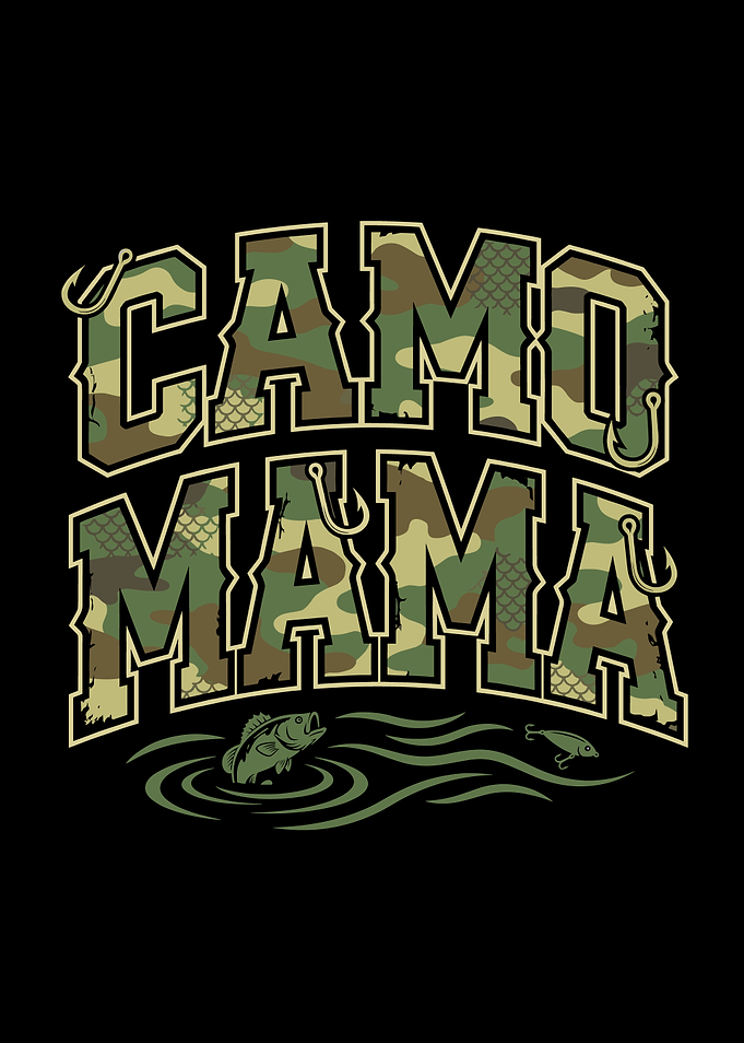Camo Mama Fishing Graphic Design