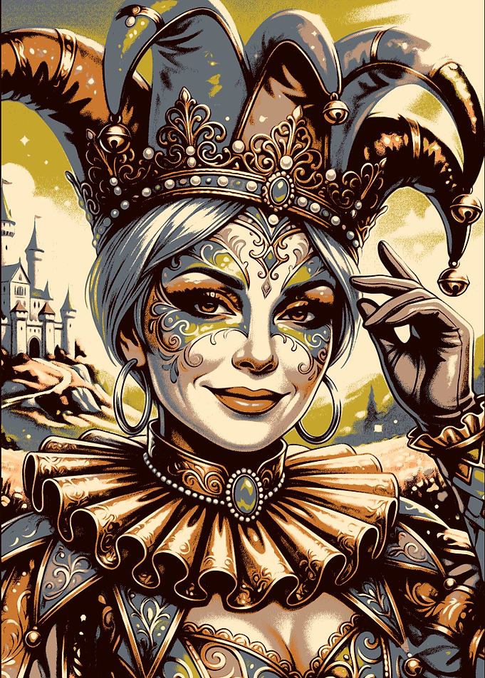 Elegant Venetian Jester Portrait