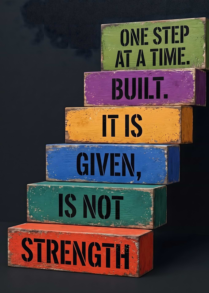 Inspirational Strength Quote Wooden Blocks