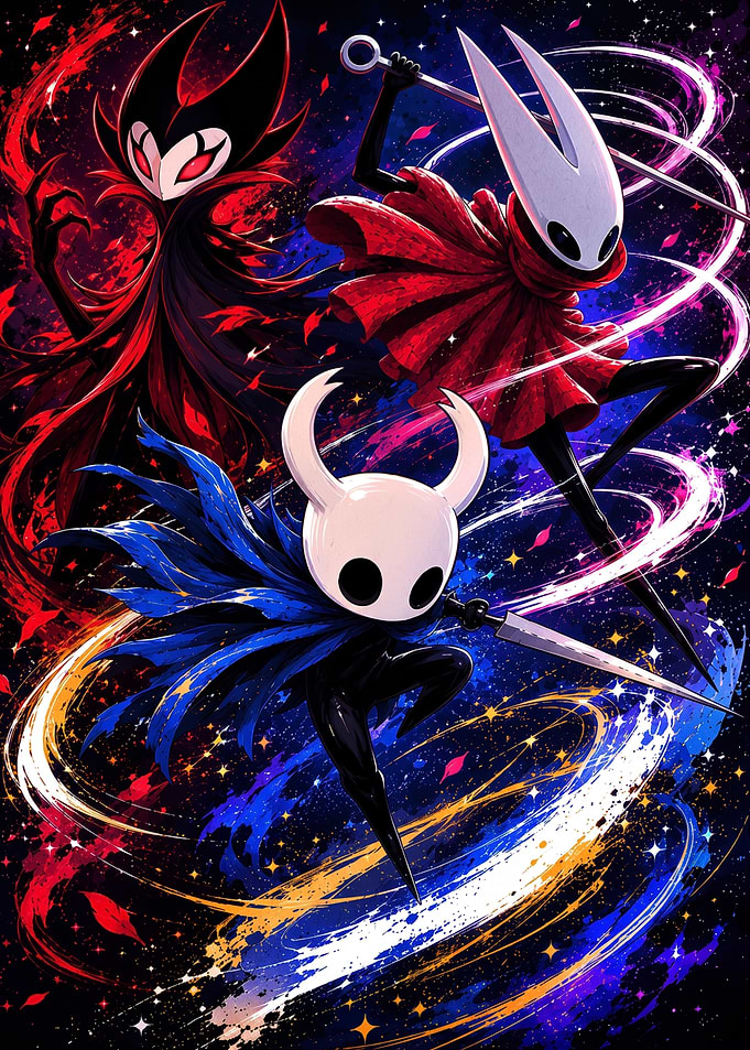 Hollow Knight Trio Dynamic Action Art