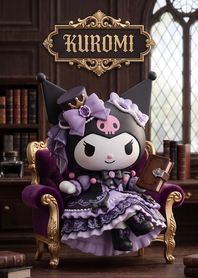 Kuromi Gothic Lolita Library Figure