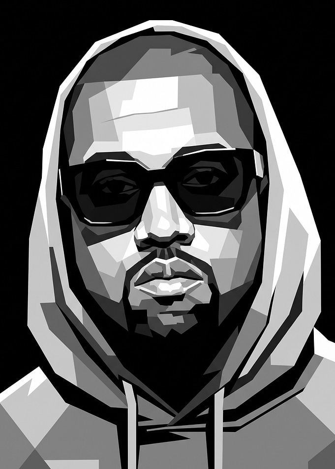 Kanye West WPAP Pop Art Portrait