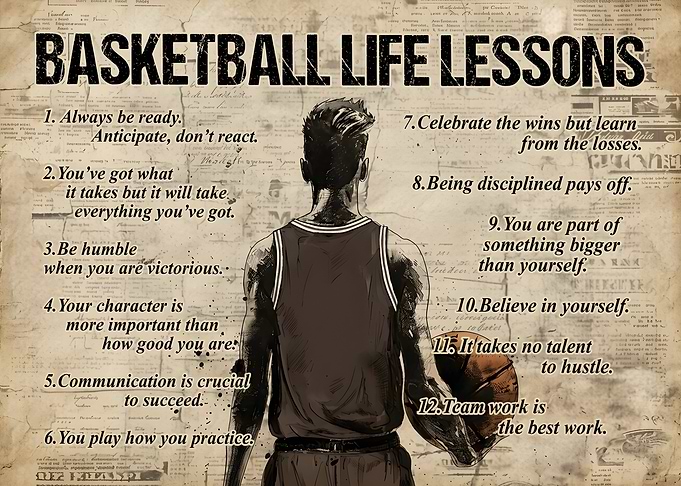 Basketball Life Lessons Motivational Poster