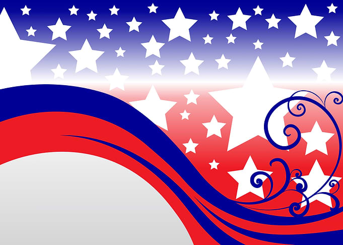 Patriotic Stars and Flourish Background