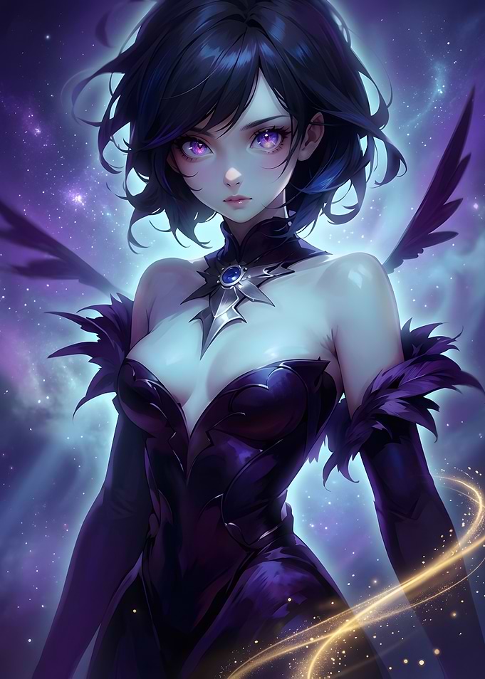 Ethereal Dark Fantasy Anime Girl