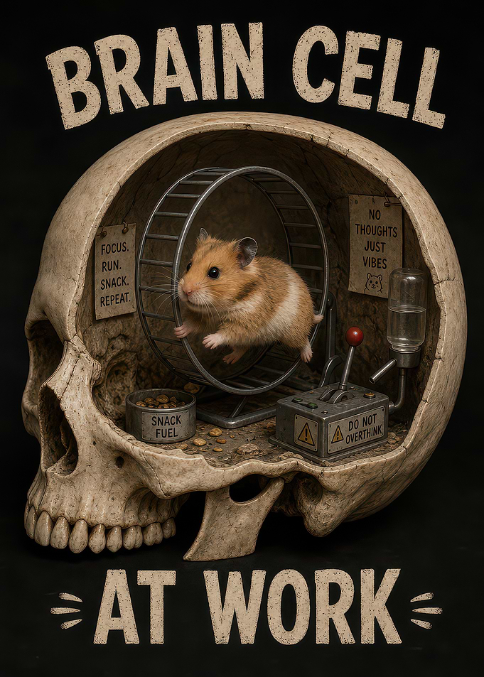 Brain Cell At Work Hamster Illustration