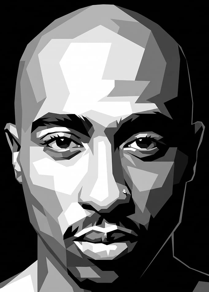 Tupac Shakur Low Poly Portrait