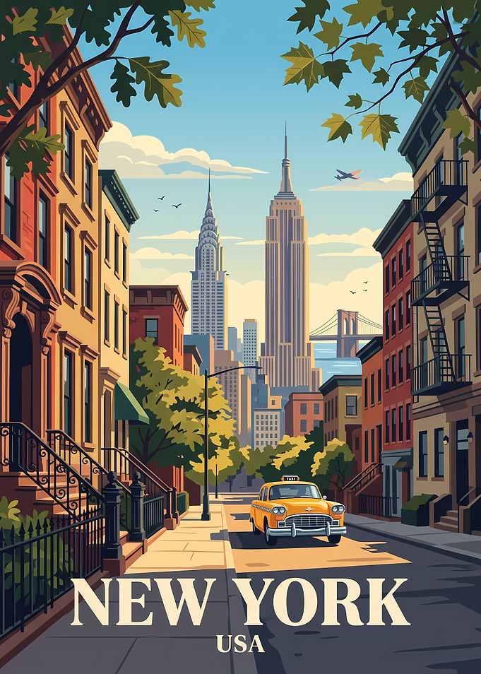 Vintage New York City Travel Poster