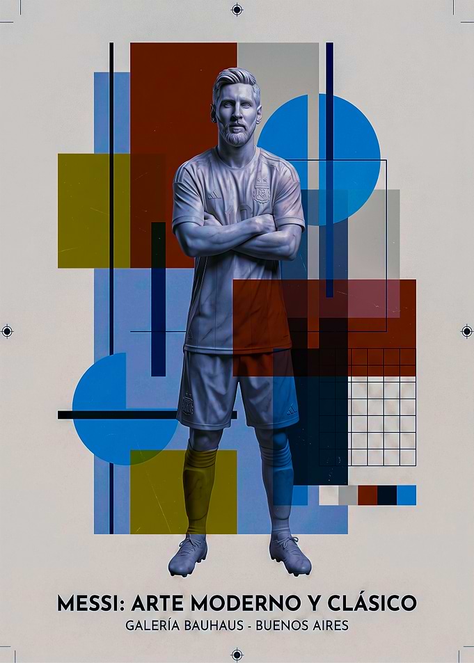 Lionel Messi Bauhaus Style Poster