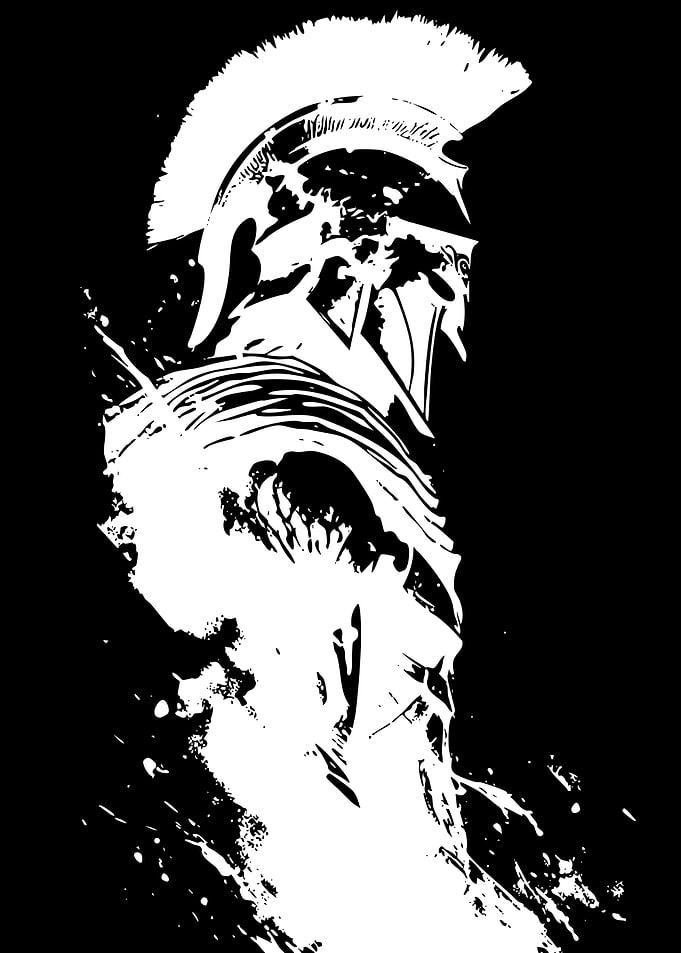 Spartan Warrior Silhouette Graphic