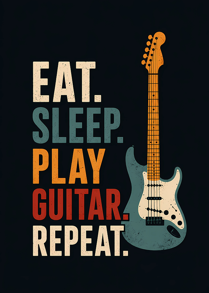Eat Sleep Play Guitar Repeat Poster