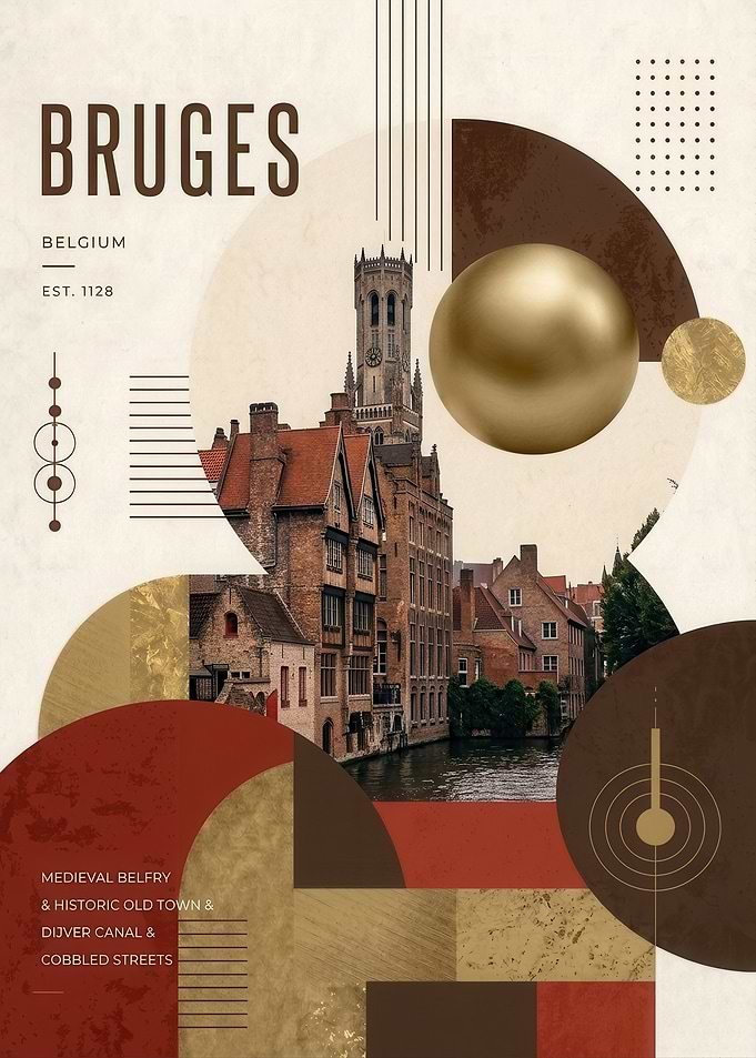 Bruges Belgium Travel Poster