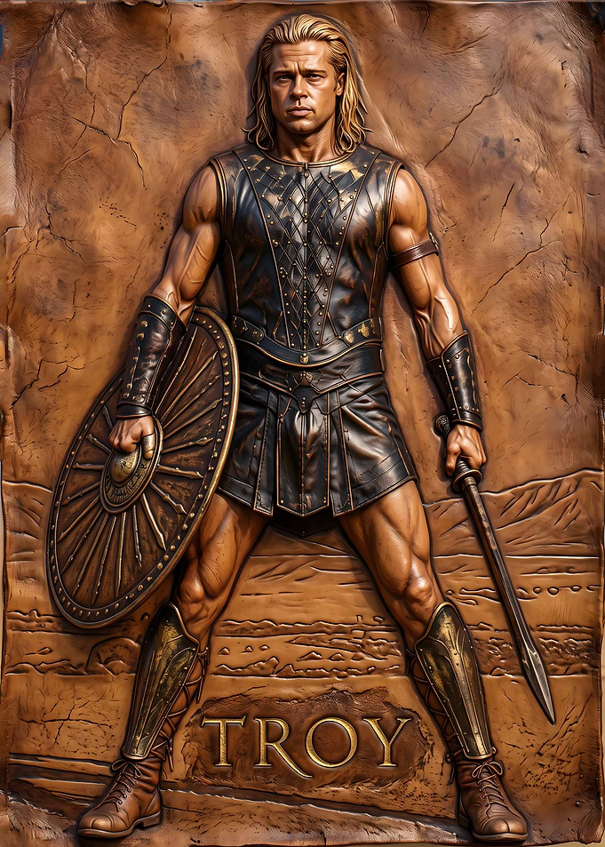 Achilles Troy Bronze Relief Plaque