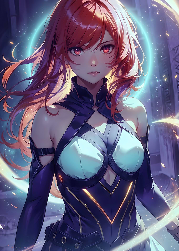 Anime Girl with Glowing Halo