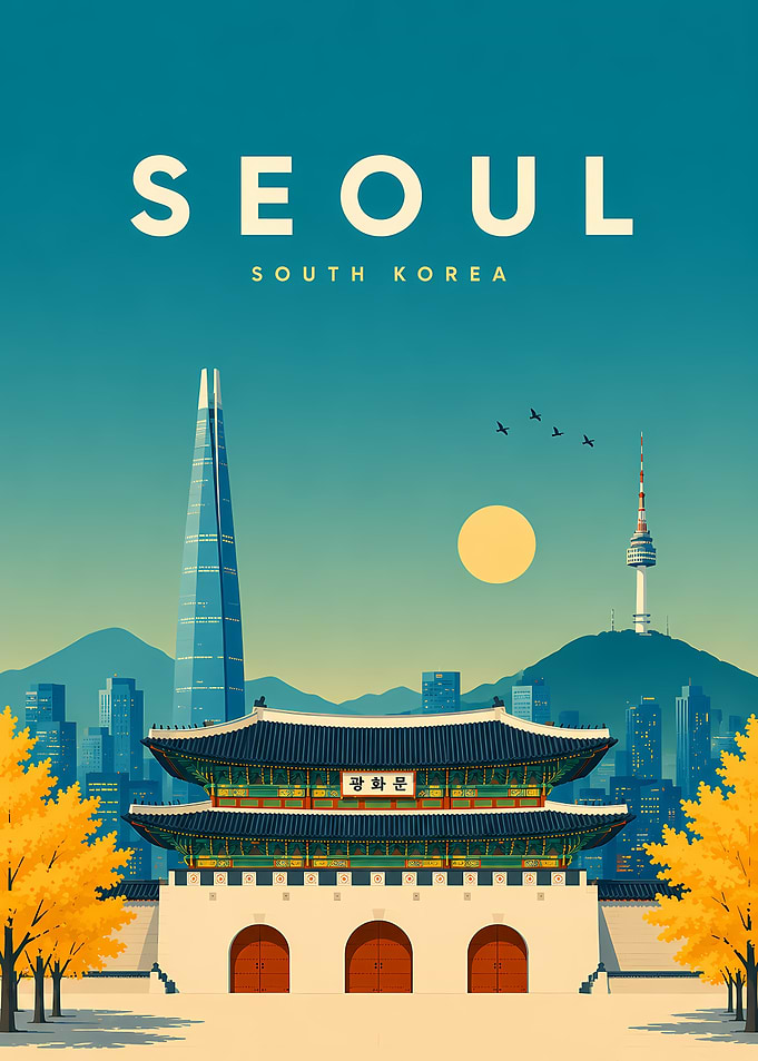 Seoul South Korea Travel Poster