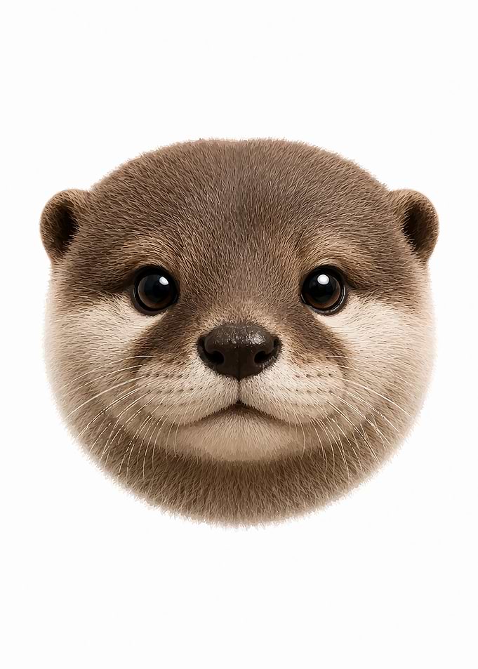 Cute Otter Face Portrait
