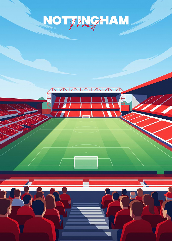 Nottingham Forest Football Stadium Illustration